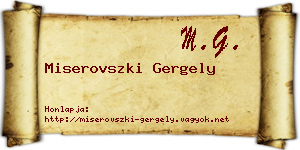Miserovszki Gergely névjegykártya